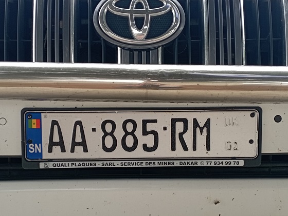 senegal license plate