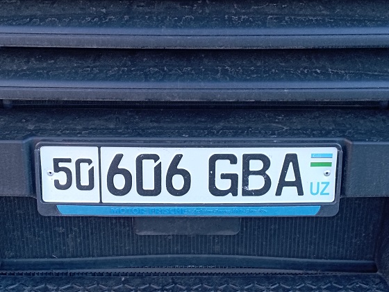 uzbekistan license plate