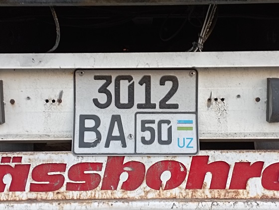 uzbekistan license plate